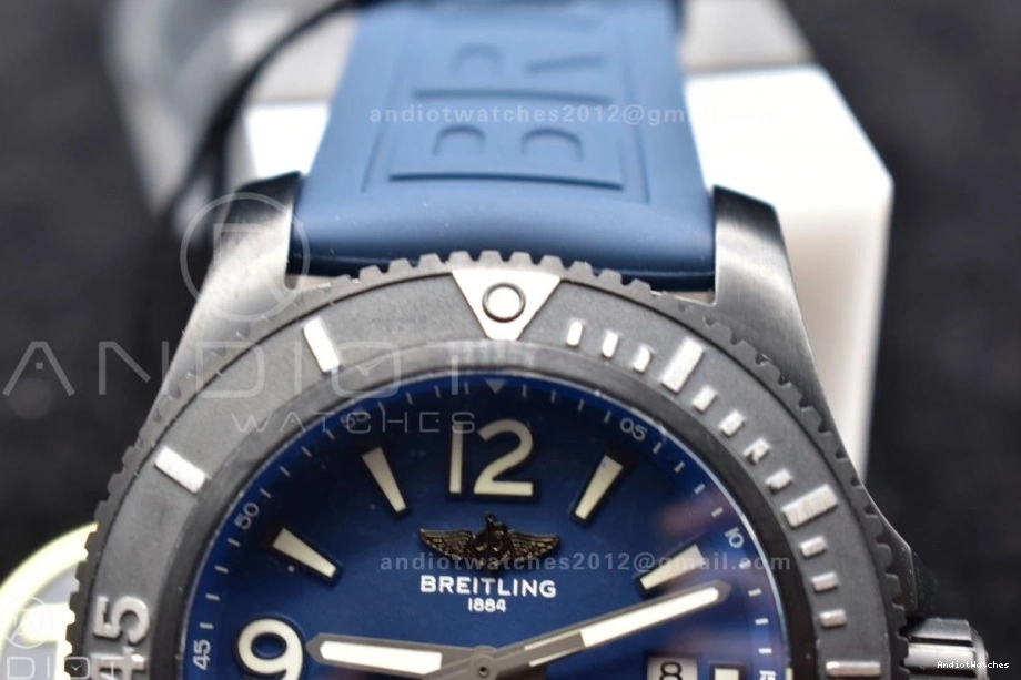 1170 TF Bezel On Best Edition 44 Rubber Strap Lightweight 1:1 A Superocean Black Automatic Black Blue Dial 0104
